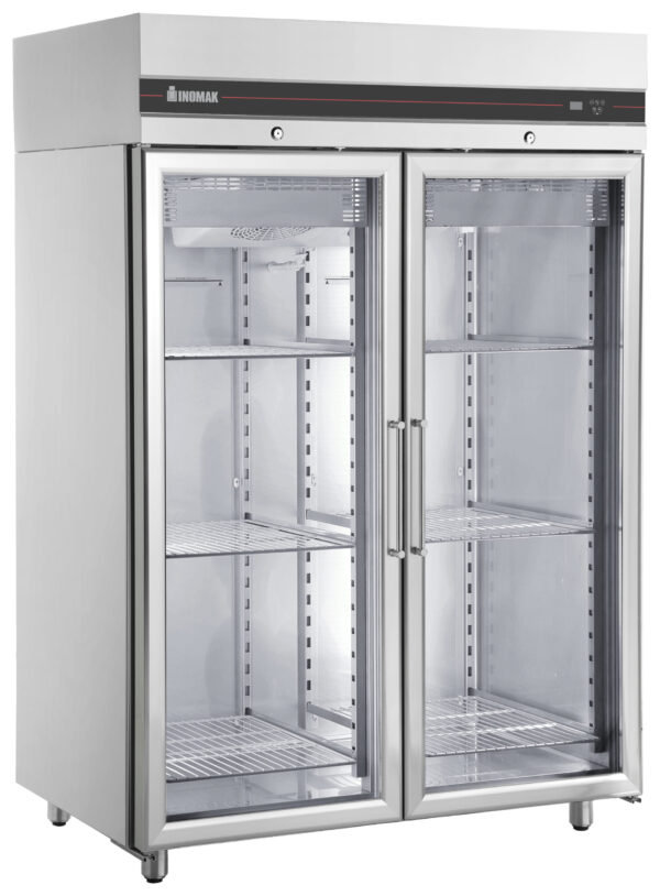 Dubbel Frysskåp med Glasdörr Inomak CFP2144/GL, 1432Lt, -18/-10°C