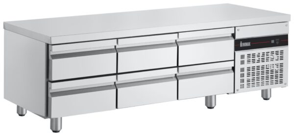Grillkylbänk Inomak PWDP333, 6 Lådor 175mm GN1/1 100mm R290