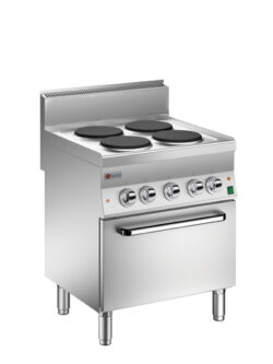 Elektrisk spis BARON 6NPC/EFEV700 med 4 plattor på ventilerad ugn, 700x600mm, 12,4kW