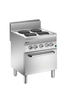 Elektrisk spis BARON 6NPC/EFEV700P med 4 plattor på ventilerad ugn, 700x600mm, 14,6kW
