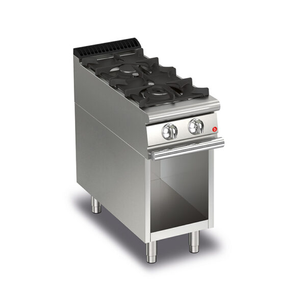 Gasspis BARON Q70PCV/G4008 med 2 brännare, på öppet stativ, 400x700mm, 14kW