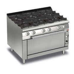 Gasspis BARON Q70PCFL/G1203 med 6 brännare & gasugn, 1200x700mm, 35,6kW