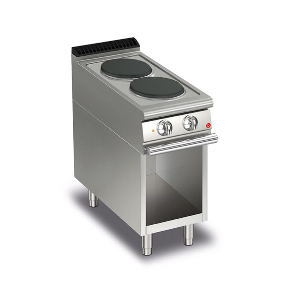 Elektrisk spis BARON Q70PCV/E400 med 2 plattor, på öppet stativ, 400x700mm, 5,2kW