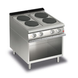 Elektrisk spis BARON Q70PCV/E800 med 4 plattor, på öppet stativ, 800x700mm, 10,4kW