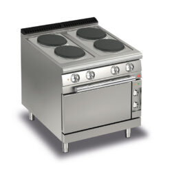 Elektrisk spis BARON Q70PCF/E800 med 4 plattor & elektrisk ugn, 800x700mm, 16,4kW