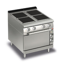 Elektrisk spis BARON Q70PCF/E801 med 4 kvadratiska 300x300mm plattor & elektrisk ugn, 800x700mm, 16,4kW