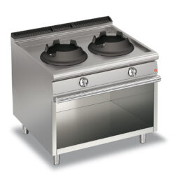 Gaswok BARON Q70PCV/WG1020 med 2 brännare, på öppet stativ, 1000x700mm, 28kW
