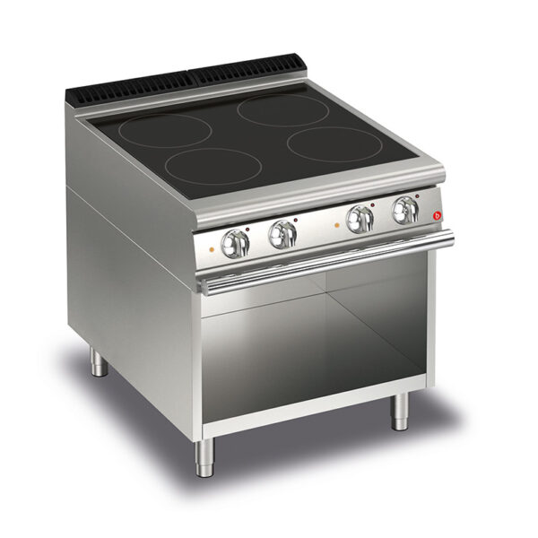Elektrisk Glaskeramikspis BARON Q70PCV/VCE800 med 4 plattor 230mm, på öppet stativ, 800x700mm, 10kW