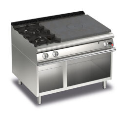 Gas Hällspis BARON Q70TPV/G1203SX med två brännare till vänster, på öppet stativ, 1200x700mm, 22,5kW
