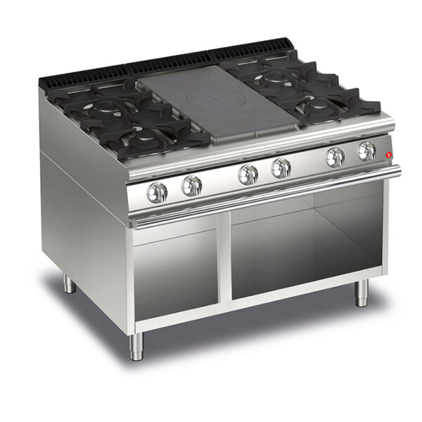 Gas Hällspis BARON Q70TPMV/G1203 med fyra brännare, på öppet stativ, 1200x700mm, 27kW