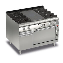 Gas Hällspis BARON Q70TPMF/G1203 med fyra brännare, neutral skåp & gasugn, 1200x700mm, 33,5kW