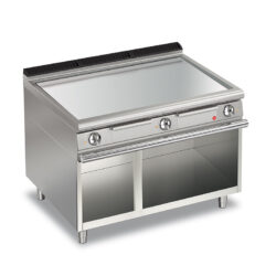 Elektrisk stekhäll BARON Q70FTV/E1205 med slät kromat stekplatta, på öppet stativ, 1200x700mm, 16,2kW