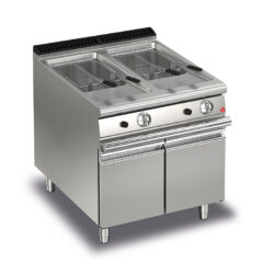 Gas fritös BARON Q70FRI/G815, 2x15 liter, med underskåp, inkl 4st korg, 800x700mm, 26kW