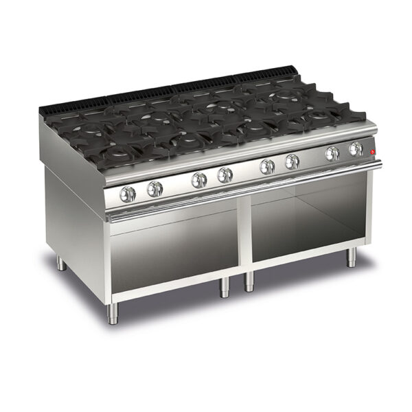 Gasspis BARON Q90PCV/G1603 med 8 brännare på öppet stativ, 1600x900mm, 58,4kW
