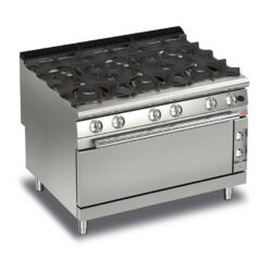 Gasspis BARON Q90PCFL/G1201 med 6 brännare & gasugn, 1200x900mm, 41,9kW