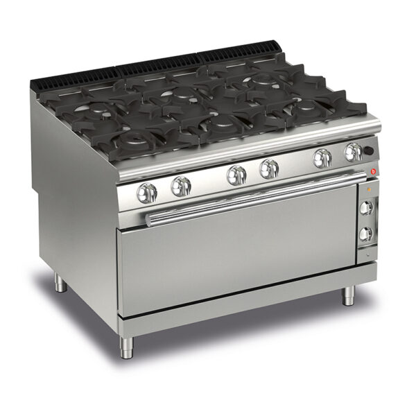 Gasspis BARON Q90PCFL/G1203 med 6 brännare & gasugn, 1200x900mm, 47,9kW