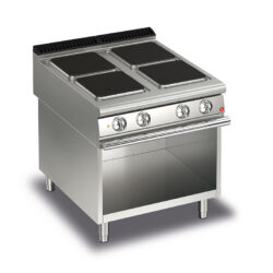 Elektrisk spis BARON Q90PCV/E801 med 4 kvadratiska 300x300mm plattor på öppet stativ, 800x900mm, 8kW