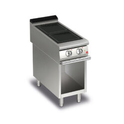 Elektrisk glaskeramik spis BARON Q90PCV/VCE400 med 2 kvadratiska 270x270mm plattor på öppet stativ, 400x900mm, 8kW