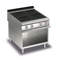 Elektrisk glaskeramik spis BARON Q90PCV/VCE800 med 4 kvadratiska 270x270mm plattor på öppet stativ, 800x900mm, 16kW