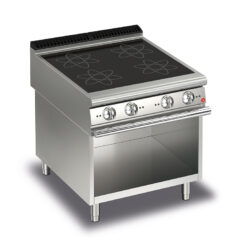 Induktionsspis BARON Q90PCV/IND801 med 4 induktionszoner på öppet stativ, 800x900mm, 20kW