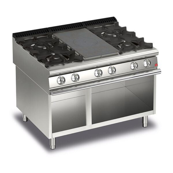 Gas Hällspis BARON Q90TPMV/G1201 med fyra brännare på öppet stativ, 1200x900mm, 28kW