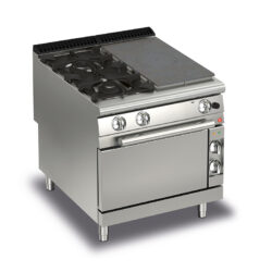 Gas Hällspis Q90TPMF/G8001SX med 2 brännare till vänster & gasugn, 800x900mm, 26kW