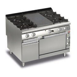 Gas Hällspis Q90TPMF/GE1201 med 4 brännare & elektrisk ugn, 1200x900mm, 33,2kW