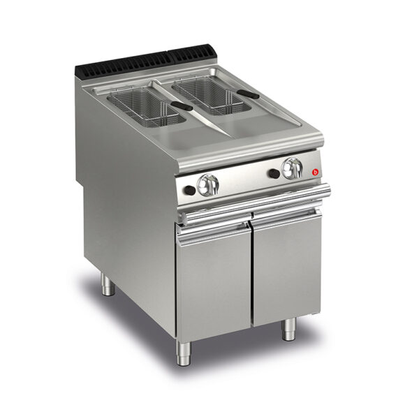 Gas fritös BARON Q90FRI/G610, 2x10 liter, inkl 2st korgar, med underskåp, 600x900mm, 19kW