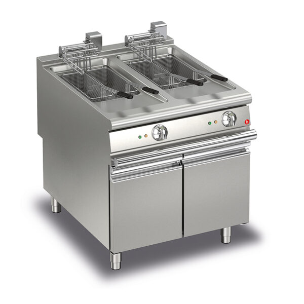 Elektriskt fritös BARON Q90FRI/E815, 2x15 liter, inkl 2st korgar, med underskåp, 800x900mm, 26kW