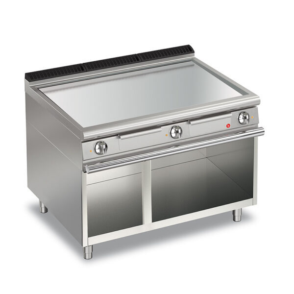 Elektrisk stekhäll BARON Q70FTV/E1203 med slät stekplatta i AISI430, på öppet stativ, 1200x700mm, 16,2kW