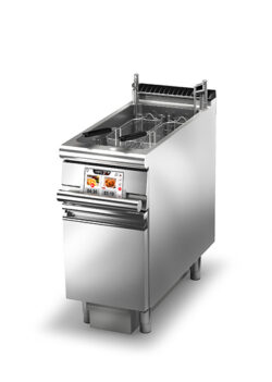Elektrisk fritös BARON EVO Q90FREV/E422A, Elektronisk Kontroll, Automatisk korglyft, 1x22 liter, inkl 1st korg, med underskåp, 400x900mm, 25kW