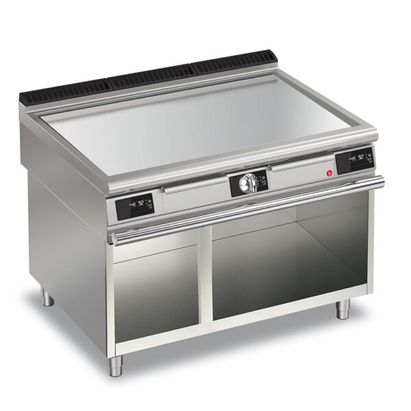 Elektrisk stekhäll BARON QT90FTV/E1203-T4W med stekplatta i AISI430 stål, på öppet stativ, 1200x900mm, 16,2kW, Touchscreen