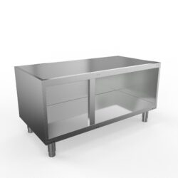 Rostfritt öppet stativ BARON Q70VA120 för Queen 7 serie, 1200x700mm