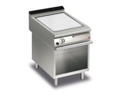 Gas stekhäll BARON Q70SFTTV/G605 med slät kromat stekplatta,  på öppet stativ, 600x700mm, 9kW