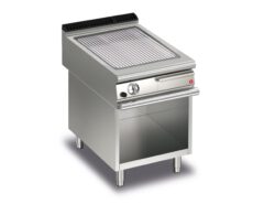 Gas stekhäll BARON Q70SFTTV/G615 med kromat räfflad stekplatta, på öppet stativ, 600x700mm, 9kW