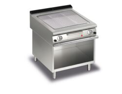 Gas stekhäll BARON Q70SFTTV/G815 med räfflat kromat stekplatta, på öppet stativ, 800x700mm, 12kW