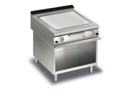 Gas stekhäll BARON Q70SFTTV/G803 med slät stekplatta i AISI430, på öppet stativ, 800x700mm, 12kW