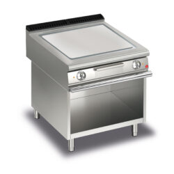 Elektrisk stekhäll BARON Q70SFTV/E805 med slät kromat stekplatta, på öppet stativ, 800x700mm, 10,8kW