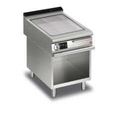 Elektrisk stekhäll BARON QT90SFTV/E615-T4W med räfflat kromat stekplatta, på öppet stativ, 600x900mm, 10,5kW, Touchscreen