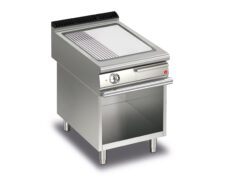 Elektrisk stekhäll BARON Q90SFTV/E625 med slät & 1/3 räfflat kromat stekplatta, på öppet stativ, 600x900mm, 7,5kW