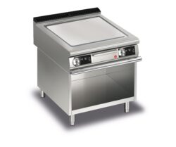 Elektrisk stekhäll BARON QT90SFTV/E805-T4W med slät kromat stekplatta, på öppet stativ, 800x900mm, 15kW, Touchscreen