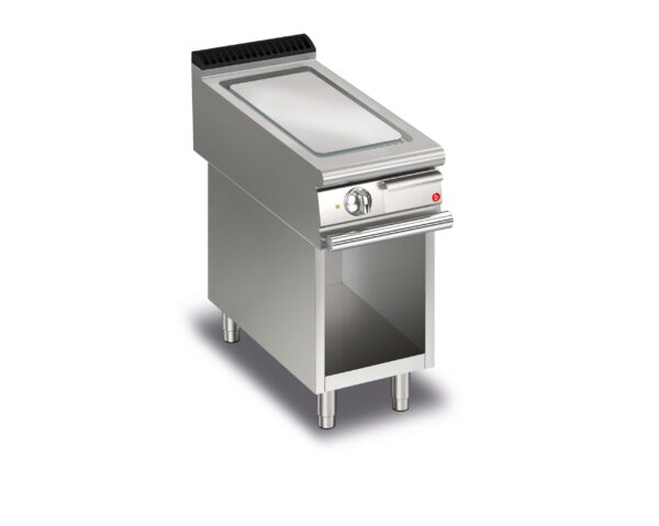 Elektrisk stekhäll BARON Q90SFTV/E403 med slät stekplatta i AISI430 stål, på öppet stativ, 400x900mm, 5kW