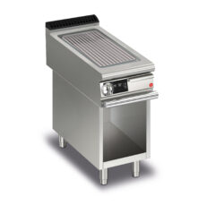Elektrisk stekhäll BARON QT90SFTV/E413-T4W med räfflat stekplatta i AISI430 stål, på öppet stativ, 600x900mm, 7,5kW, Touchscreen