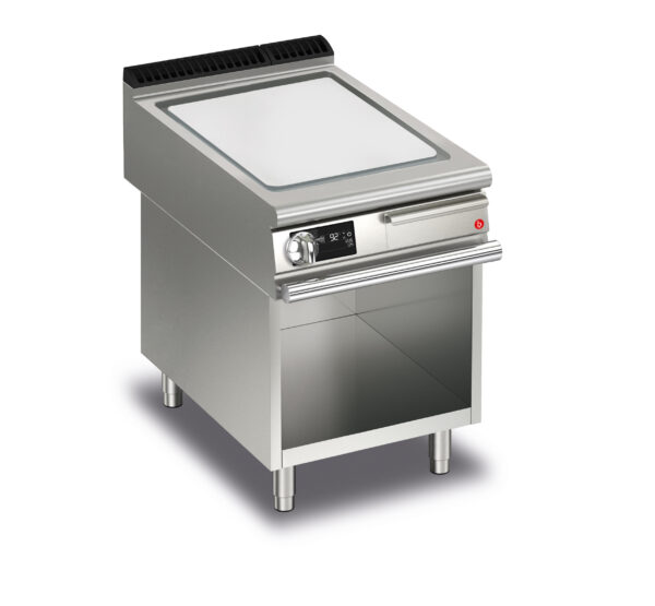 Elektrisk stekhäll BARON QT90SFTV/E603-T4W med slät stekplatta i AISI430 stål, på öppet stativ, 600x900mm, 10,5kW, Touchscreen