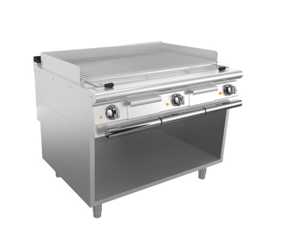 Elektrisk girll BARON Q70SGV/E121 till fisk, Rostfri stål 304, på öppet stativ, 1200x700mm, 12kW