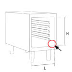 Rostfritt neutral skåp BARON 90VAH800 I med draglåda GN1/1  för Queen 9 serie, 800x900mm