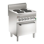 Elektrisk spis BARON 6NPC/EFE700 med 4 plattor på statisk ugn, 700x600mm, 12,4kW