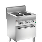 Elektrisk spis BARON 6NPC/EFE700P med 4 plattor på statisk ugn, 700x600mm, 14,6kW