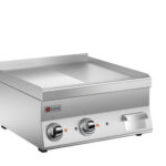 Elektrisk stekhäll BARON 6NFT/E603LR med 1/2 slät & 1/2 räfflad stekplatta, i AISI430 stål, 600x600mm, 11,7kW