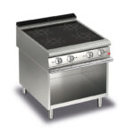 Induktionsspis BARON Q90PCV/ITC801 med 4 induktionszoner på öppet stativ, 800x900mm, 20kW